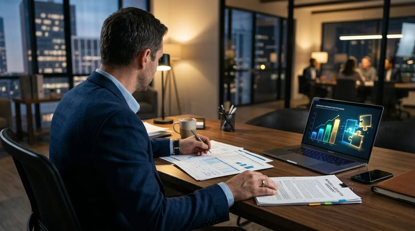 Analise de documentos financeiros e graficos durante processo de M&A.