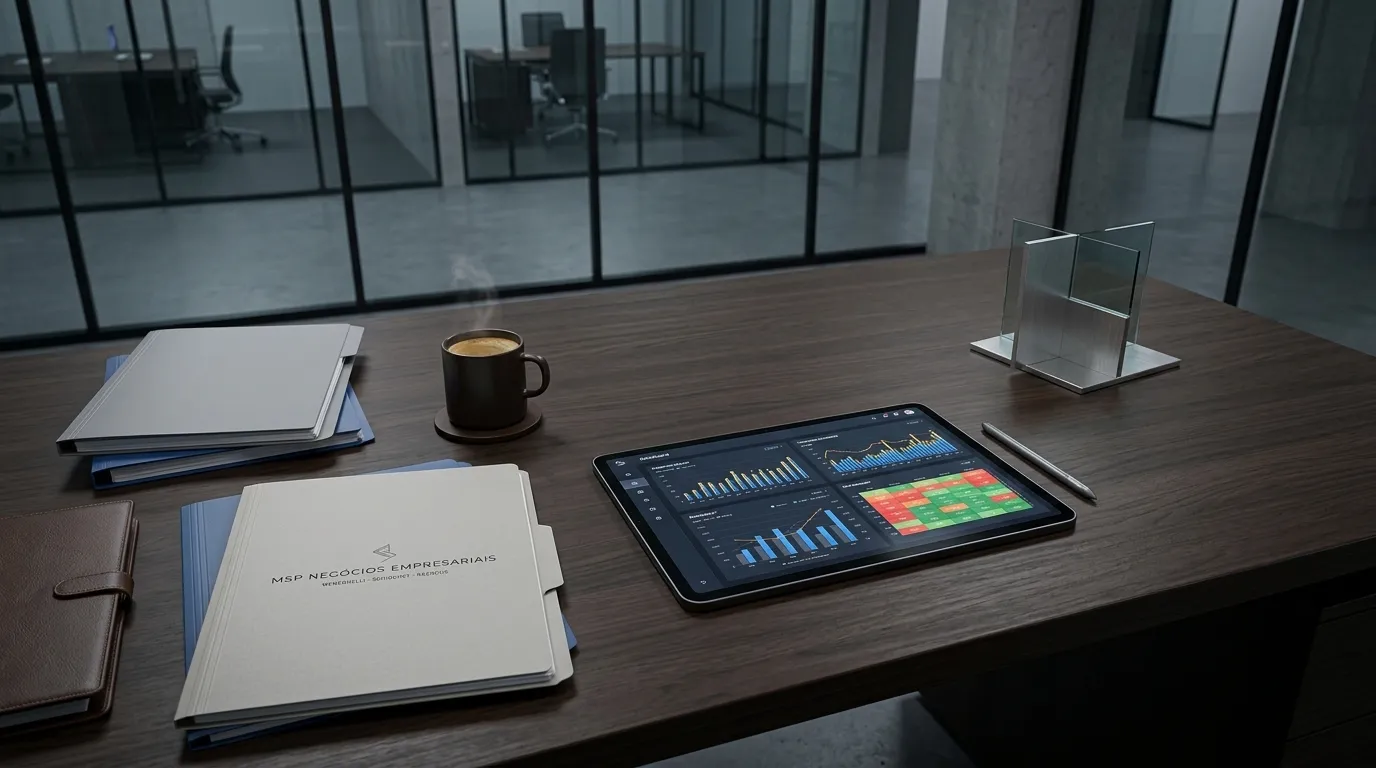 Graficos financeiros e documentos corporativos analisando impactos da doação de imóveis em vida.