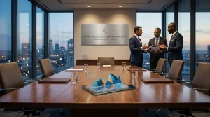 Reunião de negócios estratégica discutindo vantagens tributárias de uma holding patrimonial